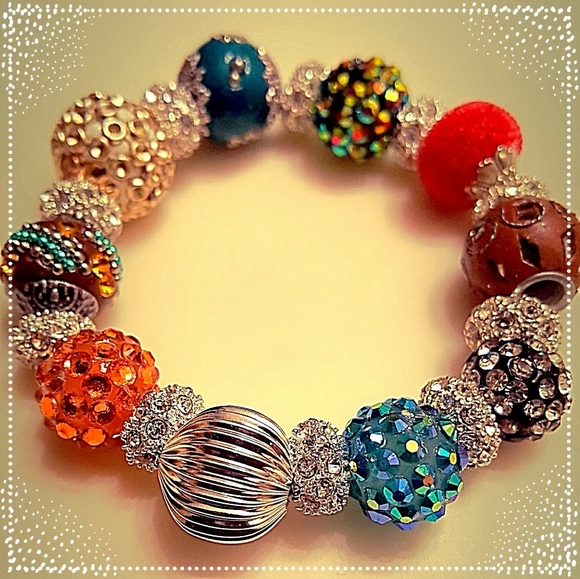 Multicolored Ethnic Stretch Bracelet - Picture 2 of 2